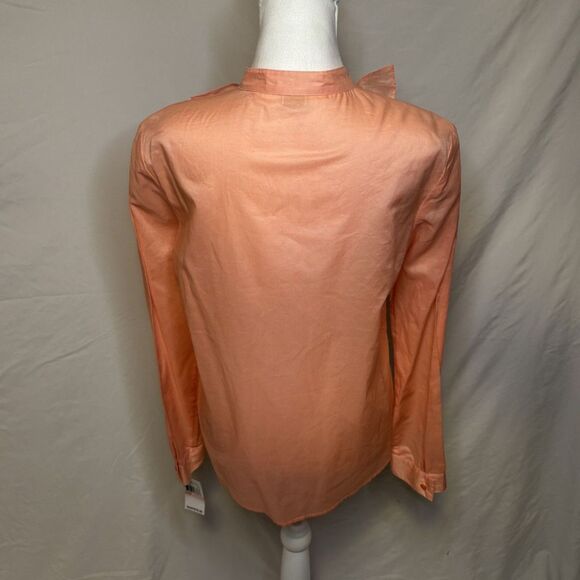 MICHAEL Michael Kors Peach Ruffled Linen Button Up Blouse Womens Designer NWT - Picture 4 of 8